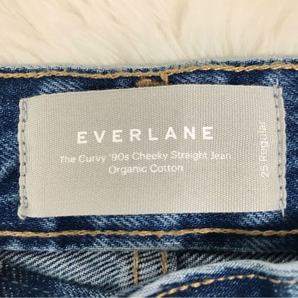 New EVERLANE The Curvy 90s Cheeky Straight Jean Button Fly Organic Cotton Sz 25 - Picture 7 of 12